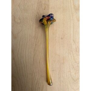 Hand Blown Art Glass Flower Colorful Decorative Sculpture Home Decor